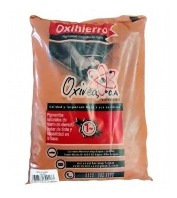 Oxido De Hierro Rojo Empaque 1kg Pigmento Pisos Oxivea