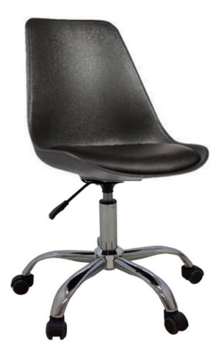 Cadeira de escritório Empório Tiffany Saarinen ergonômica  preta com estofado de couro sintético