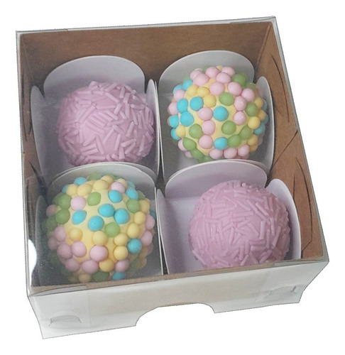 100 Caixas De Papel Kraft 4 E 6 Doces, Bombons (50 Cada)