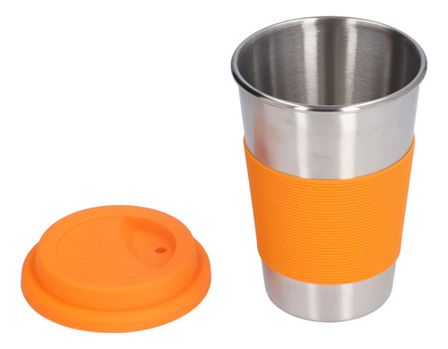Taza De Metal Para Niños, De Acero Inoxidable, Color Naranja