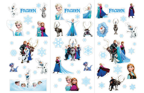 Frozen Stickers X3 Planchas / Varios / Vinilo Resistente 