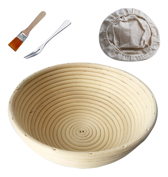 recipiente profesional para prueba de pan cesta de prueba de masa de ratán 1 Pice Cesta redonda para prueba de pan cesta de mimbre natural 13cmx6cm 