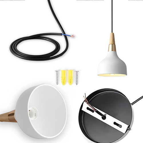 Lámpara Colgante Decorativa Moderna Ajustable Con Bombillas Estructura Blanco