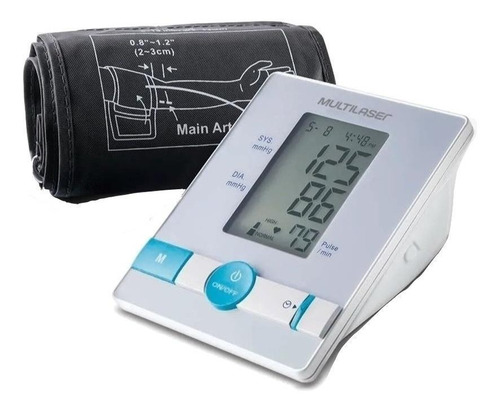 Imagem 1 de 3 de Aparelho medidor de pressão arterial digital de braço Multilaser HC076 branco