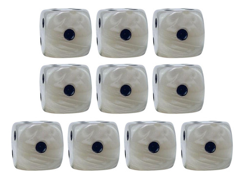 4 Conjunto De Dados De 10 Peças Com 6 Lados, Branco Branco