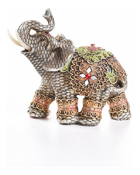 el salón S L/M/S decoración dorada, simbolizan la suerte en China Feng Shui exquisita mano de obra Mugast Escultura de elefante hecha de resina de alta calidad 