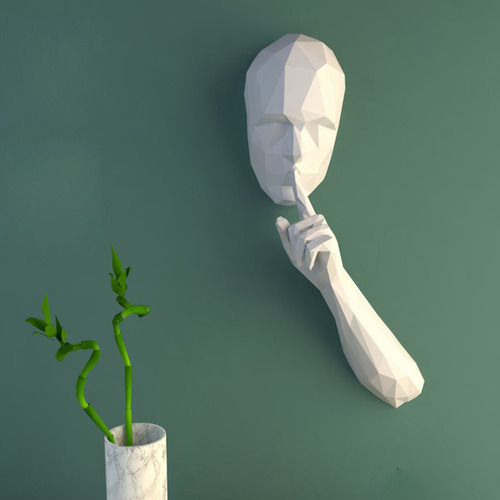 1 Pieza Geométrica 3d Papel Modelo Pared Silenciosa