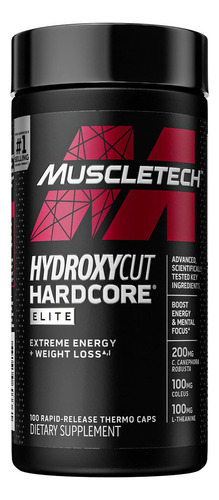 MuscleTech Performance Series Hydroxycut Hardcore Elite Cafeína Anhidra 110 Cápsulas