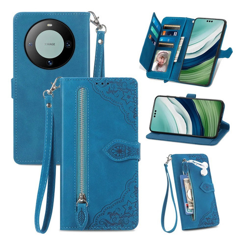 Funda De Piel Con Cremallera For Teléfono Con Múltiples