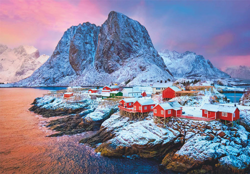 Rompecabezas Villa Hamnoy Noruega 500 Pz Clementoni Italia Lofoten Pintoresco Puerto Pesquero