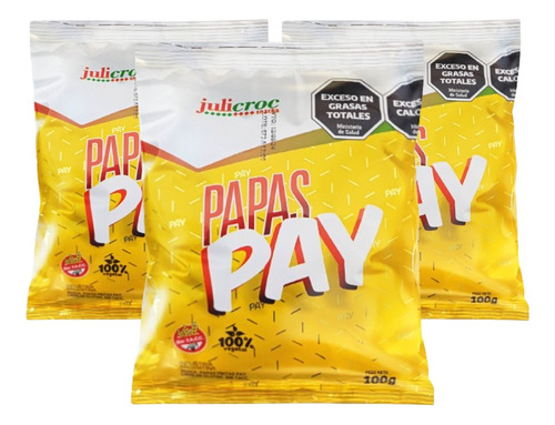 Papas Fritas Pai Julicroc Sin Tacc 100% Vegetal 100g Pack X3