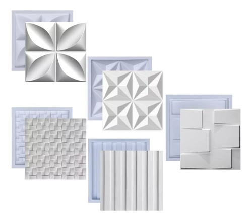 Formas De Gesso 3d E Cimento Kit Abs Resistente Molde Placa