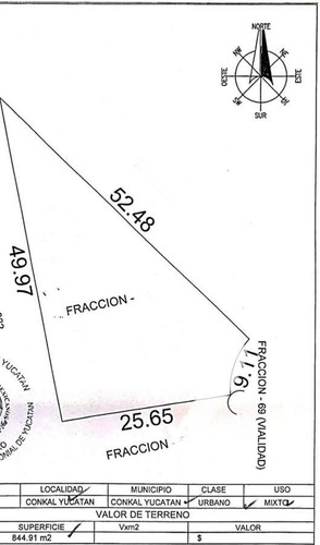 Imagen 1 de 14 de Terreno En Cerrada A La Puerta De Conkal 844.91m2 - Pueblo Conkal