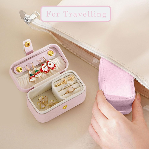 Alhajero Y Organizador De Joyas, Joyero Mini De Viaje Rosa
