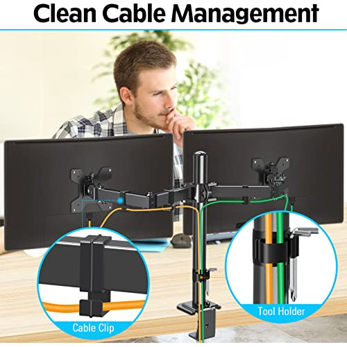 Soporte De Montaje Escritorio Monitor Dual Soporte De B...