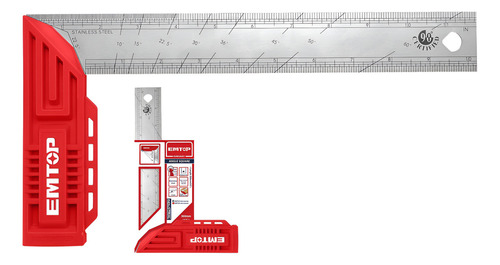 Escuadra 300mm Hoja 1,5 X 40mm Inox Industrial Emtop Color Rojo
