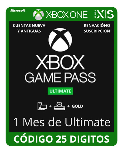 Gamepass Ultimate Xbox 1 Mes