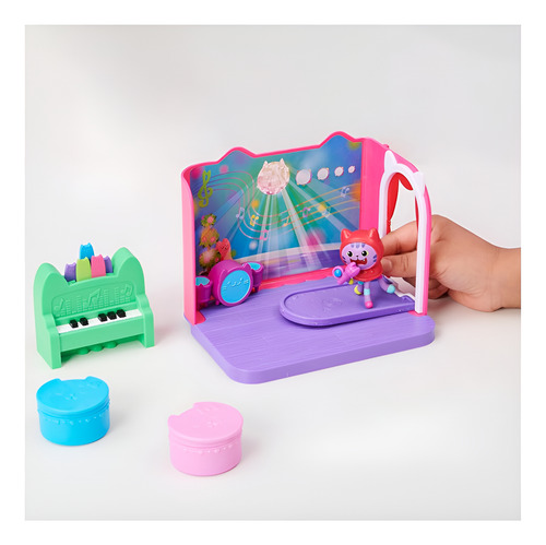 Sala De Música Gabby's Dollhouse Con Dj Catnip Y Accesorios