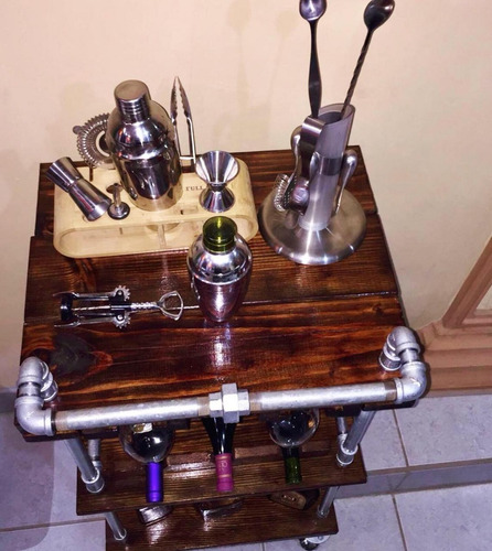 Industrial Bar Cart, Coffe Cart, Kitchen Cart