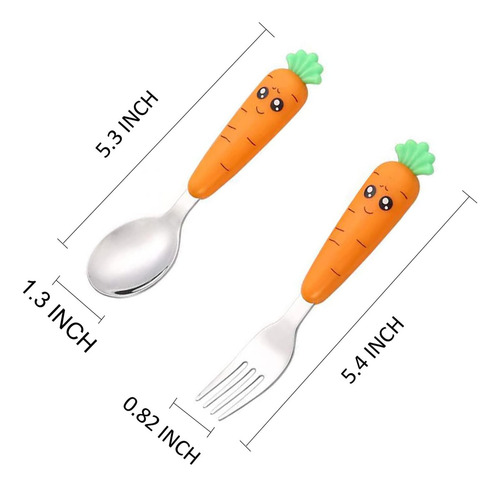 Ginbear Utensilios Para Niños Con Estuche, Cucharas Y Tenedo