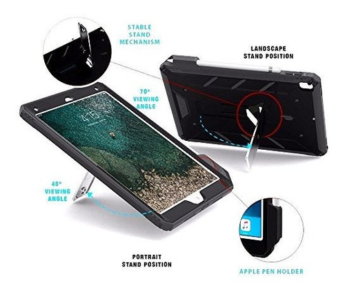 Imagen 6 de 7 de Funda iPad Pro 12.9 1ª Gen 2015 / 2ª Gen 2017 Negro Poetic