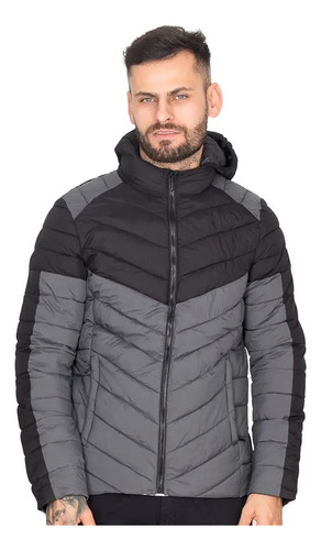 Campera Hombre Importada Inflable Con Capucha Combinada