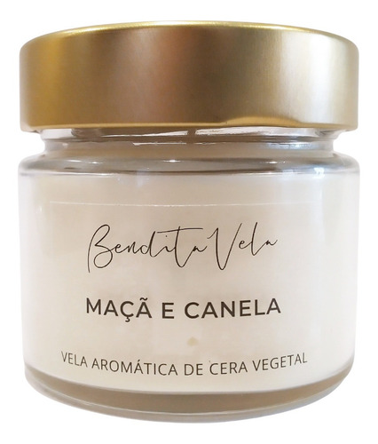 Imagem 1 de 3 de Vela Aromática Perfumada Vegetal Maçã E Canela 140 G Full