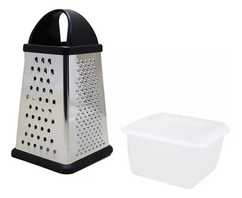 Rallador de verduras con almacenamiento, rallador de contenedores de metal  para cocina, rallador protector con cuenco