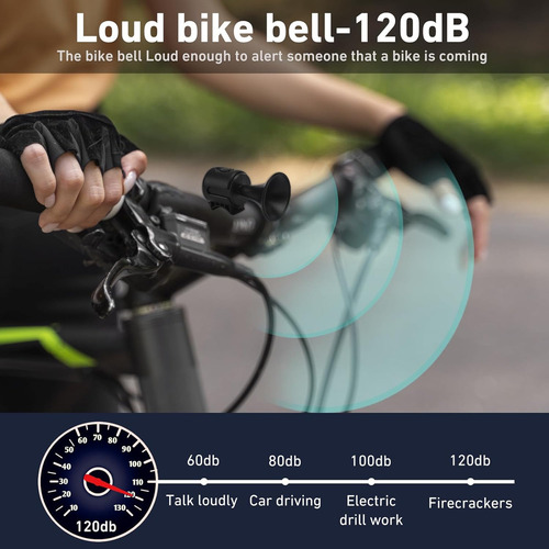 Bocina De Bicicleta Eléctrica, 120 Db Claxon For Bicicleta