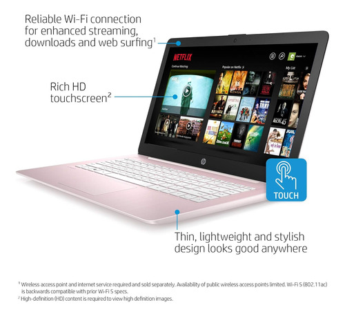 Laptop Hp Stream 14 Touchscreen Celeron N4000 4gb Ram 64gb