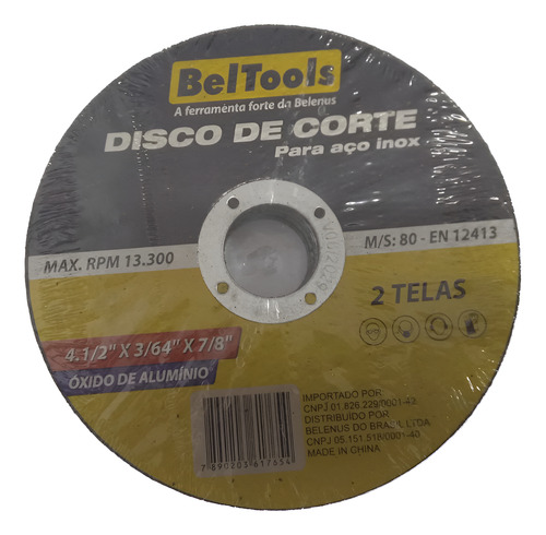 Disco De Corte Inox 4.1/2 X 3/64 Beltools Com 10 Unidades