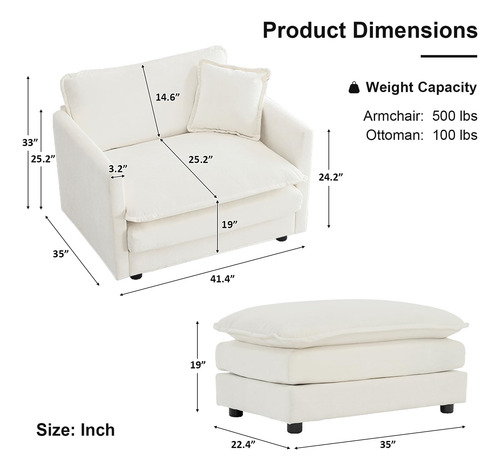Linyuanwai Sofá Individual De Chenilla Cómoda Silla