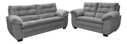 Conjunto Sofá Hellen Premium 3 E 2 Lugares Velut Cinza