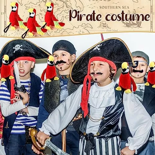 Retrato de loro pirata disfraz de mascota sombrero emplumado percha de  hombro bu colecciones de artes animales