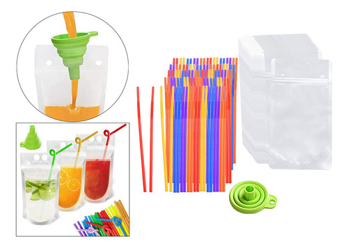 Paquete De 100 Bolsas Desechables Para Bebidas Sin Fugas De