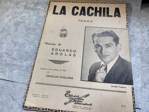 Partitura La Cachila Tango Osvaldo Pugliese