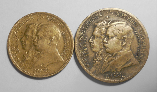 Brasil 500 Y 1000 Reis 1922 Centenario De La Independencia