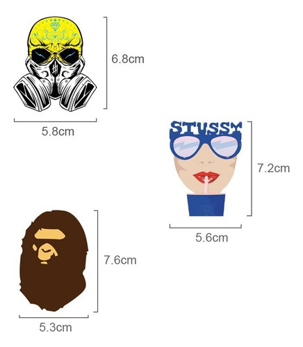 ` 100 Stickers Pegatinas For Coche, Monopatín, Motocicleta