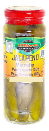 Pimenta Jalapeno Verde D'horta 310gramas