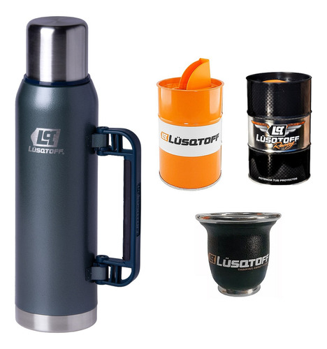 Equipo De Mate Lusqtoff Termo 1 Lt  Yerbera Azucarera Mate