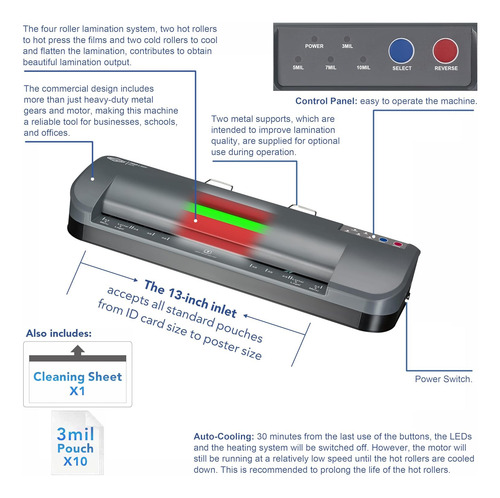 Sinchi A235h 3-10 Mil Máquina Laminadora 13 Sirve Para Foil