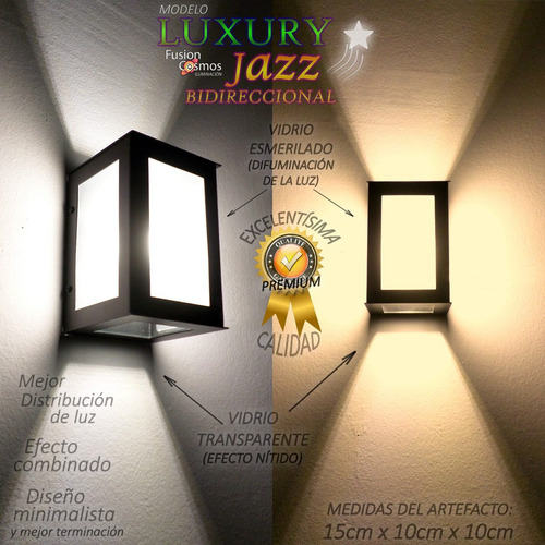 Imagen 3 de 10 de Bañador Led Exterior Para Pared Efecto Luminaria 8w Pack X4u