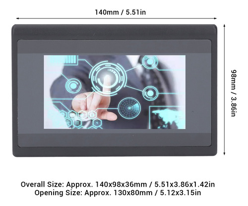 Panel De Pantalla Hmi Plc, Pantalla Táctil, 4.3 Pulgadas, 60