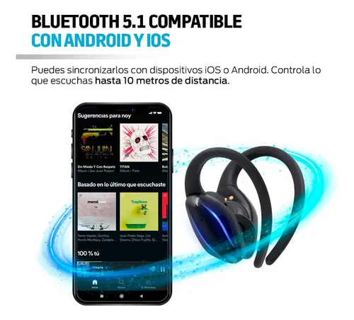 Auriculares Inalambricos Cascos Bluetooth 5.0 Base de Carga compatible con  IOS Android