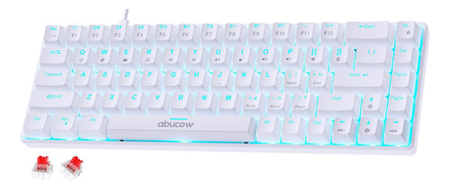 Teclado Mecánico Juegos Abucow 68 Teclas Con Azul Y Teclas Y