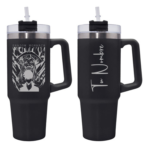 Termo De Solo Leveling, Anime, Con Personalizado Negro