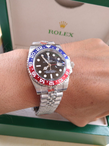 Reloj Rolex Gmt Master 2 Pepsi (japonés) Plateado Rojo/azul Negro (Usado)
