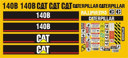 Calcomanías Para Motoconformadora Cat 140b Opción 4