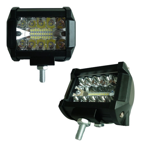 Par Faro De 19 Led Dually Auxiliar Luz Blanco Fijo + Estrobo