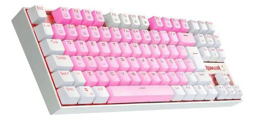 Teclado Kumara Single Color Rosa E Branco Switch Blue K552pw